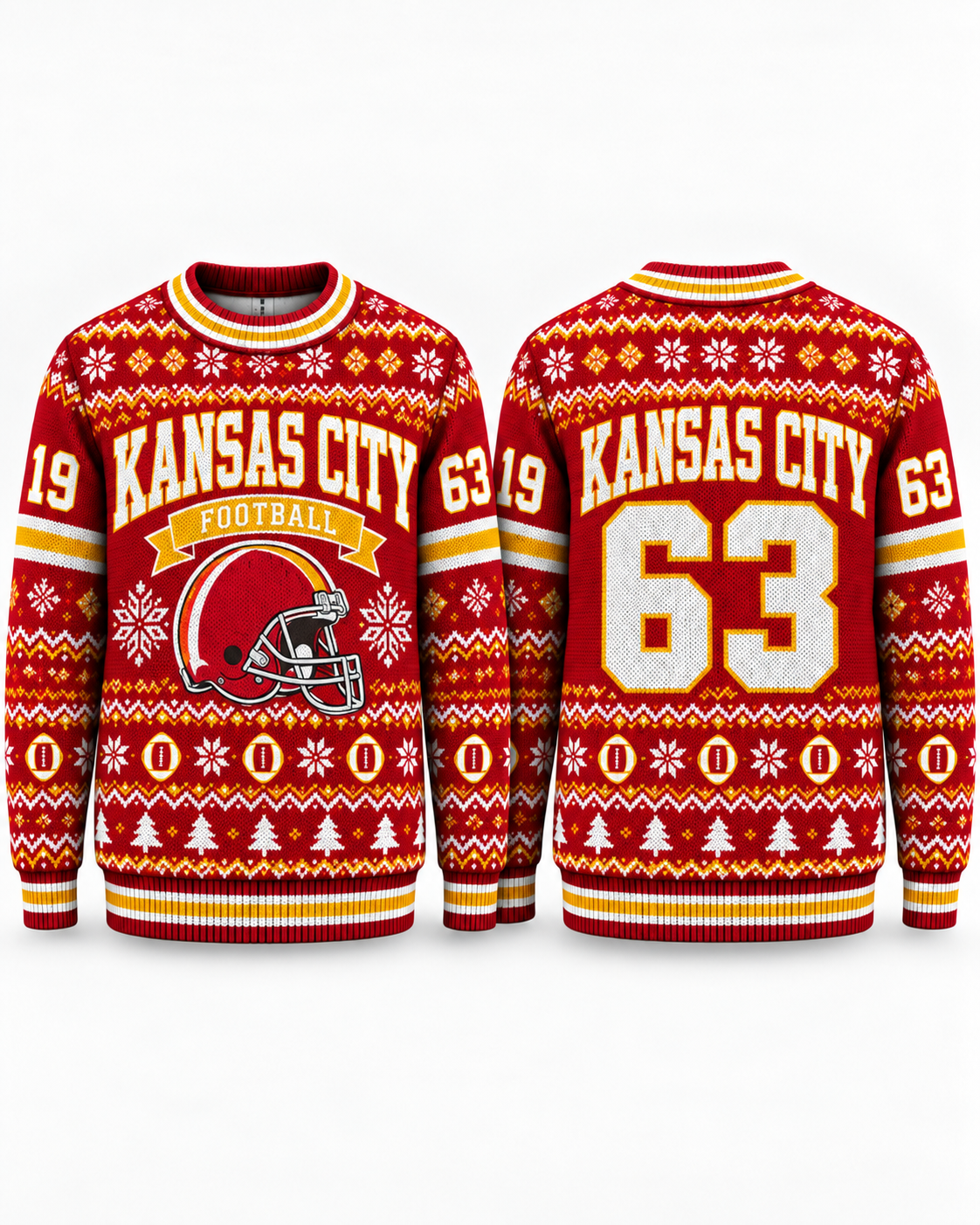 Football Team Football Ugly Sweater, Game Day Ugly Sweater For Football Lover