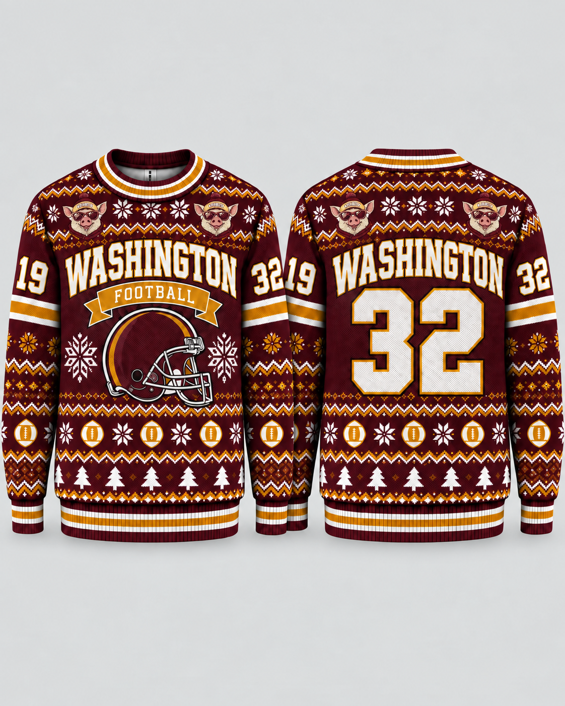 Football Team Football Ugly Sweater, Game Day Ugly Sweater For Football Lover