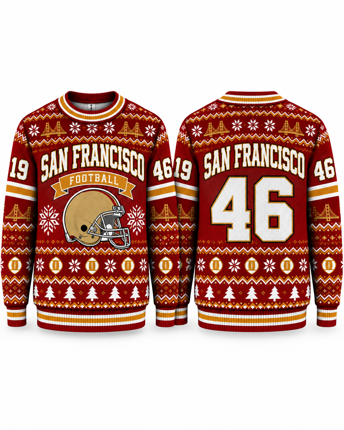 Football Team Football Ugly Sweater, Game Day Ugly Sweater For Football Lover