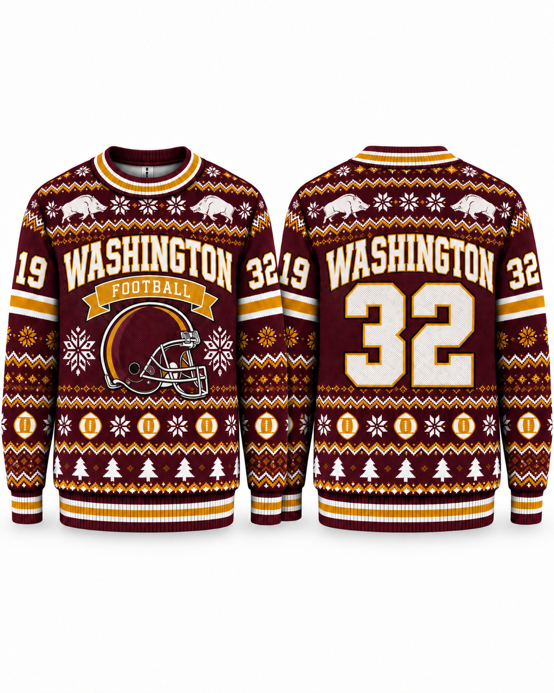 Football Team Football Ugly Sweater, Game Day Ugly Sweater For Football Lover