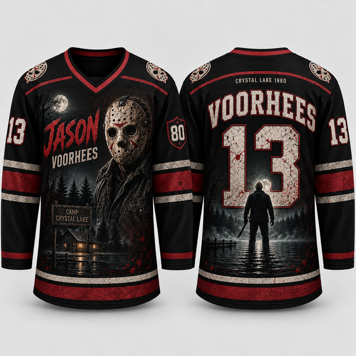 Horror Slasher Hockey Jersey, Classic Horror Movie Shirt