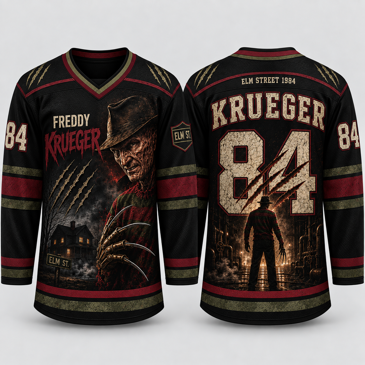 Horror Slasher Hockey Jersey, Classic Horror Movie Shirt