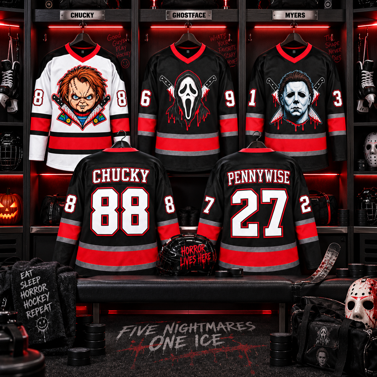 Horror Hockey Jersey – Halloween Slasher Style Fan Shirt