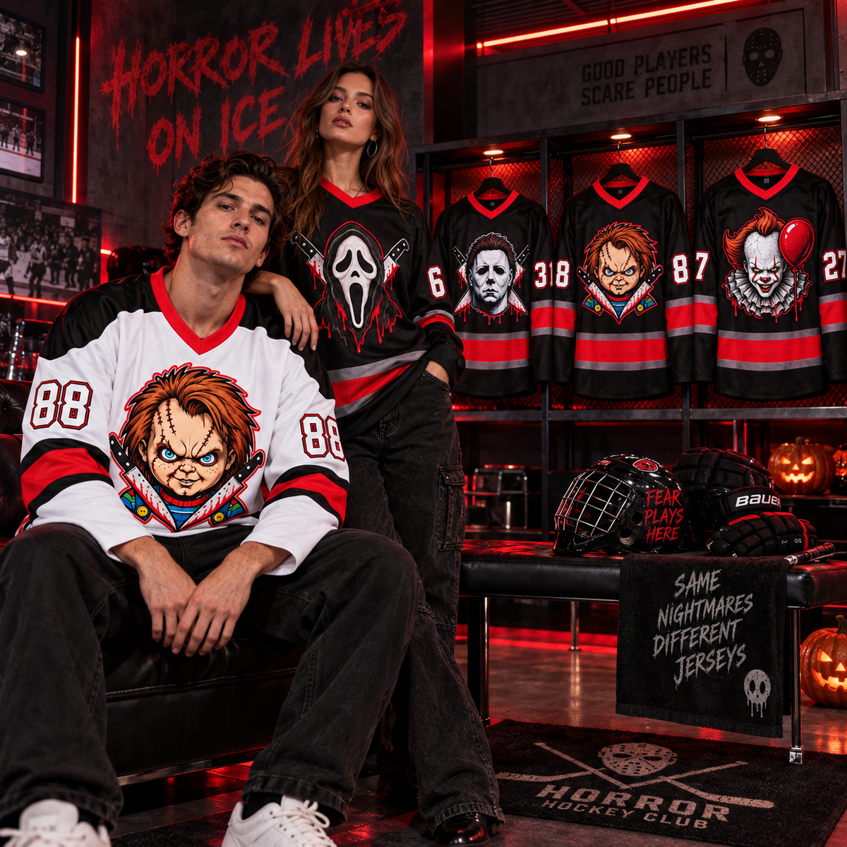 Horror Hockey Jersey – Halloween Slasher Style Fan Shirt