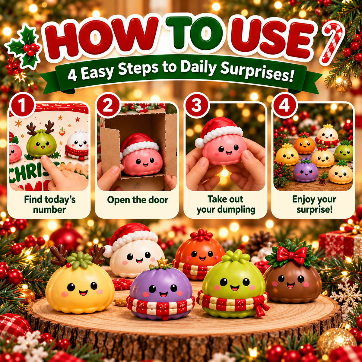 Twenty Four Days Of Squishy - Dumpling Advent Calendar