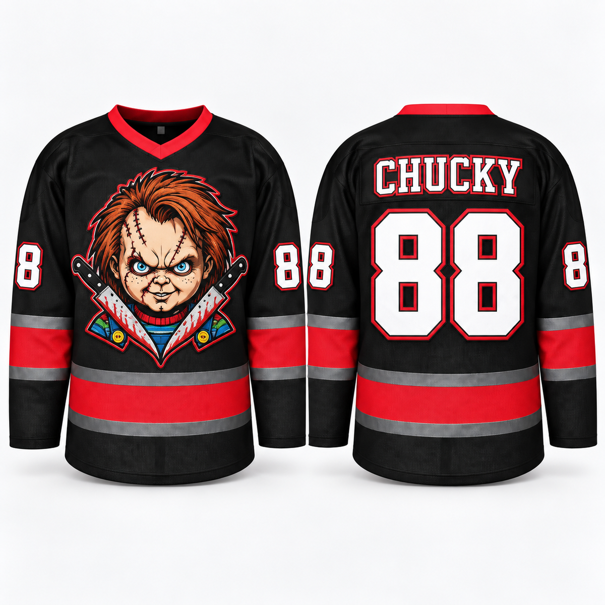 Horror Hockey Jersey – Halloween Slasher Style Fan Shirt