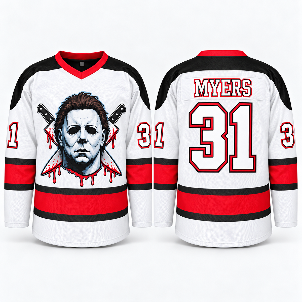 Horror Hockey Jersey – Halloween Slasher Style Fan Shirt
