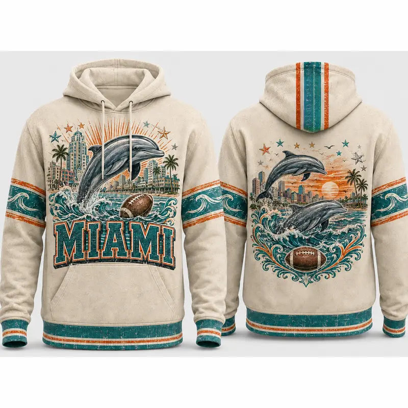 Vintage City Football Hoodie – Retro Game Day All-Over Print Pullover for Football Fans