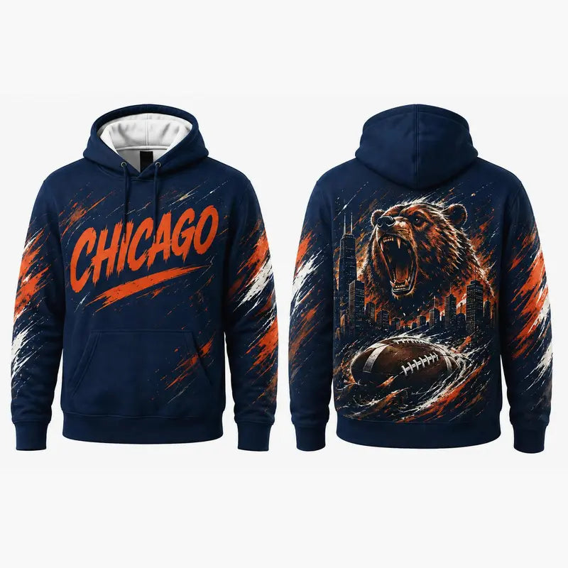 Football City Mascot Graphic Hoodie – Retro Game Day Fan Pullover