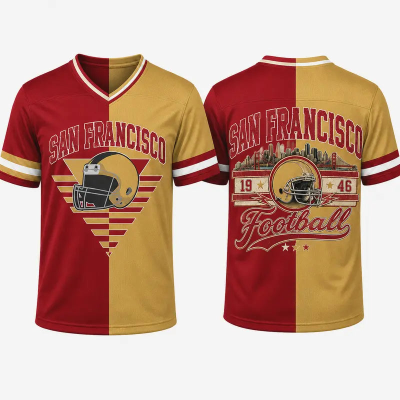 Unisex Two-Tone V-Neck Fan Jersey