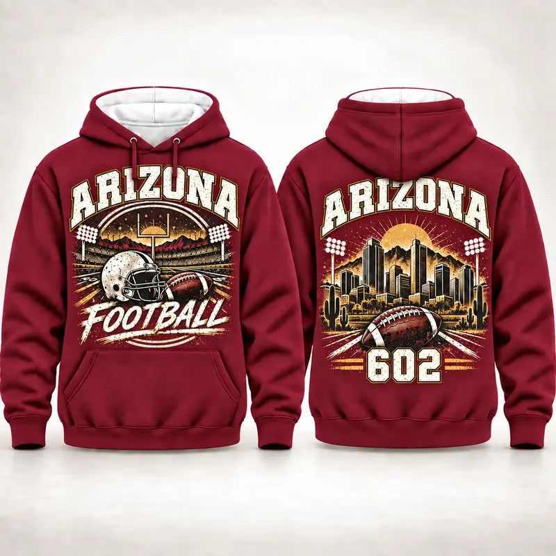 Vintage 32-City Football Hoodie – Unisex Stadium & Helmet Graphic Pullover