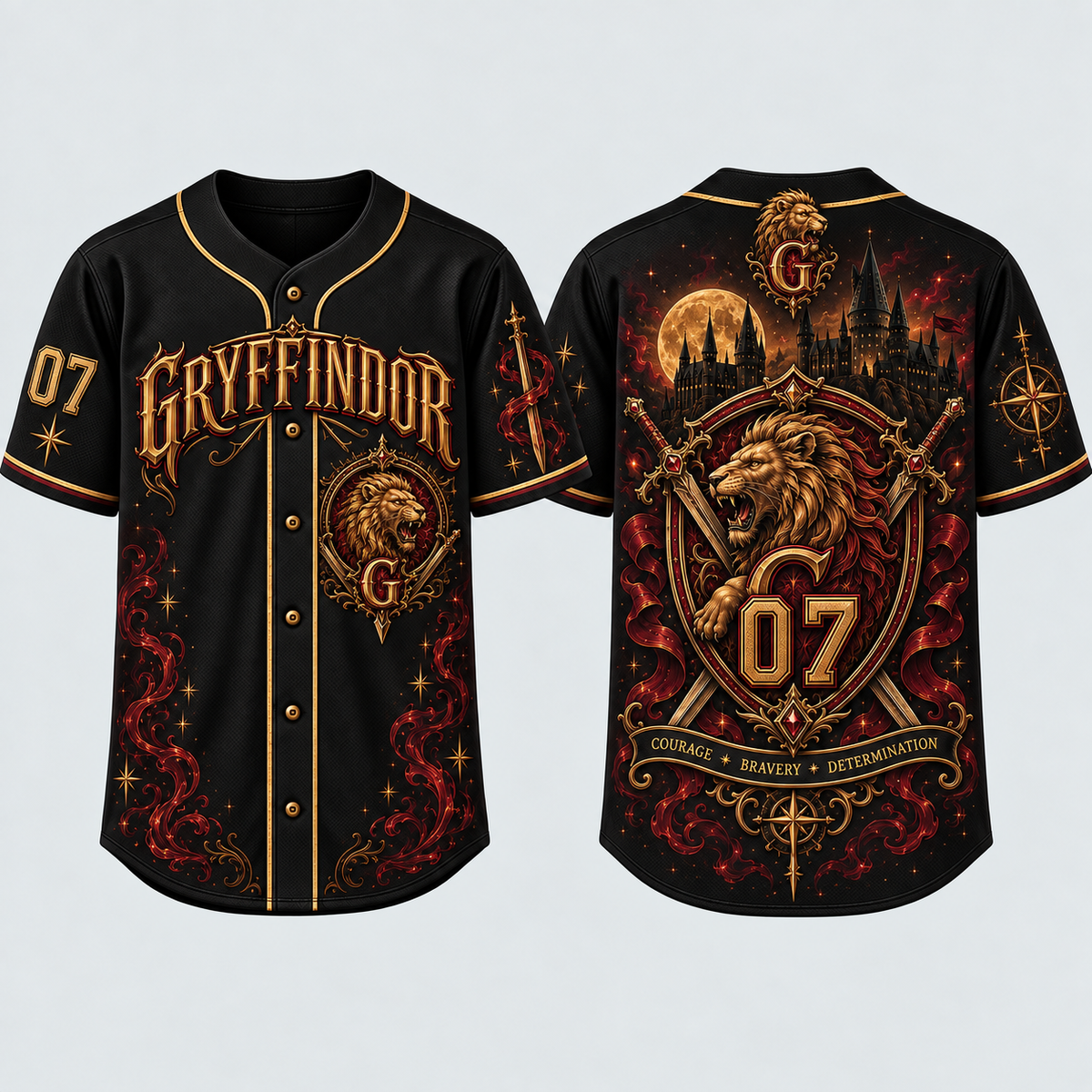 Harry Potter 3D Baseball Jersey – Hogwarts House Collection