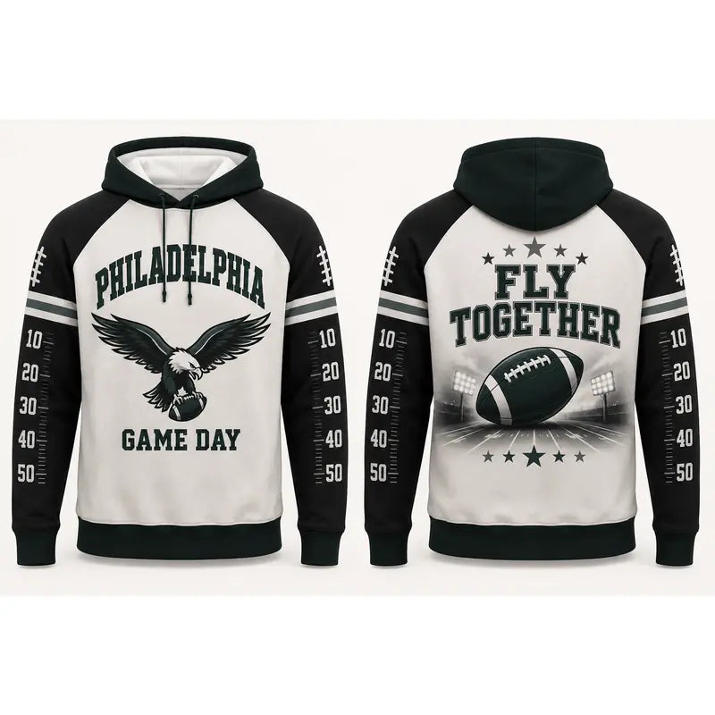 Football Game Day Hoodie Collection – Vintage City & Mascot Graphic Pullover for Football Fans