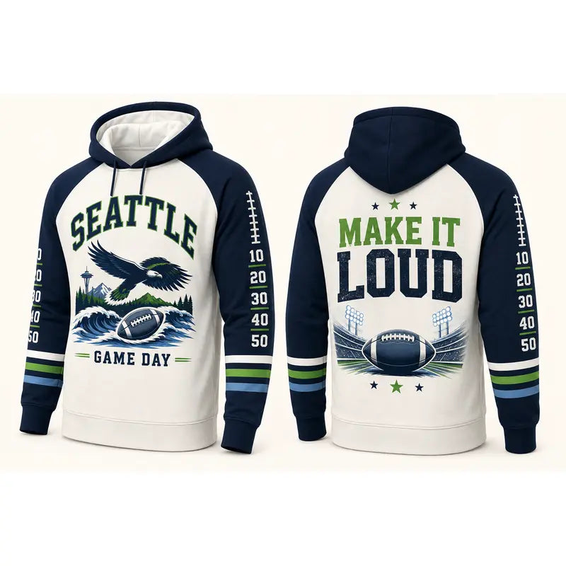 Football Game Day Hoodie Collection – Vintage City & Mascot Graphic Pullover for Football Fans