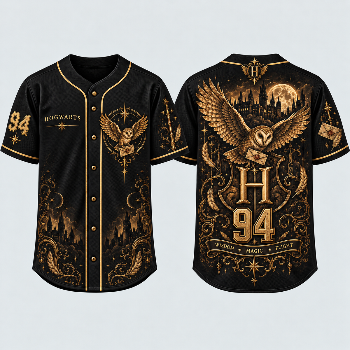 Harry Potter 3D Baseball Jersey – Hogwarts House Collection