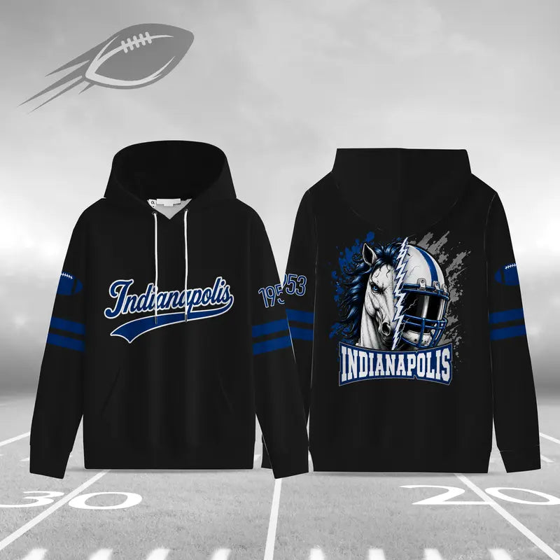 Unisex Football City Hoodie – Vintage Mascot Helmet Graphic Game Day Pullover Sweatshirt