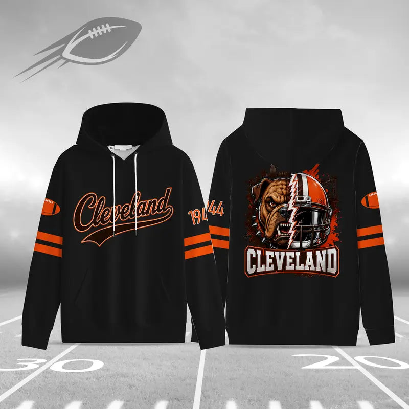 Unisex Football City Hoodie – Vintage Mascot Helmet Graphic Game Day Pullover Sweatshirt
