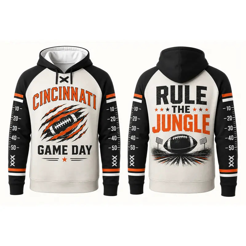Football Game Day Hoodie Collection – Vintage City & Mascot Graphic Pullover for Football Fans
