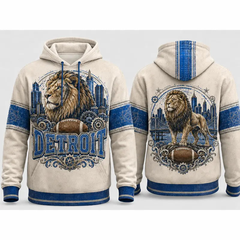 Vintage City Football Hoodie – Retro Game Day All-Over Print Pullover for Football Fans