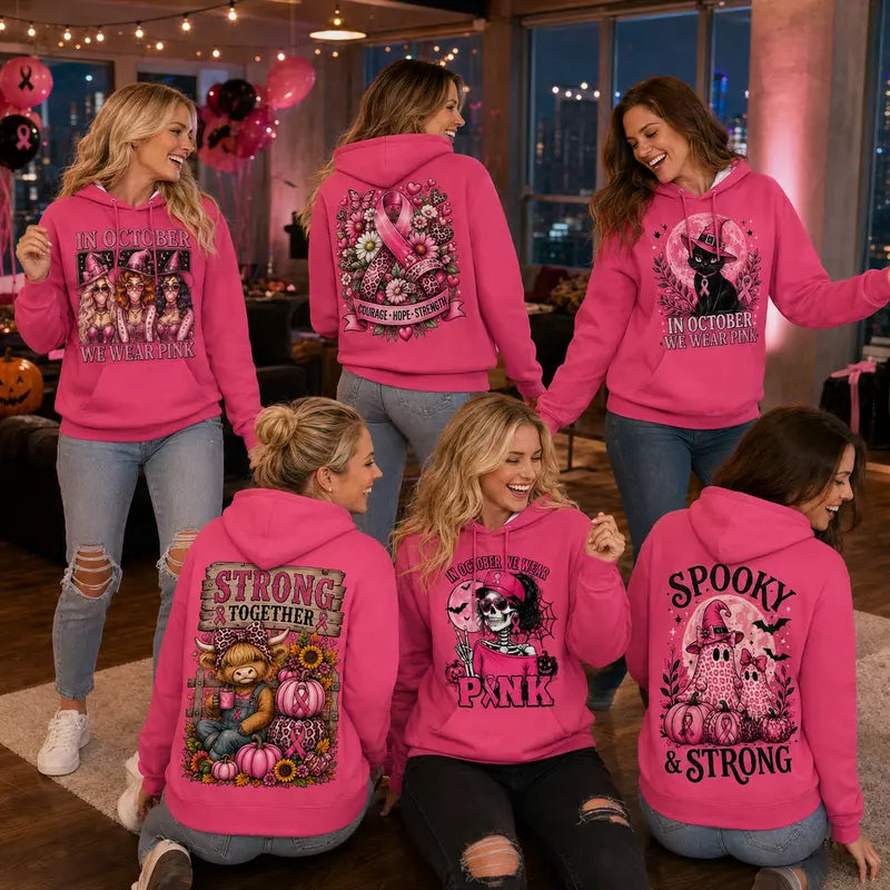 Pink Power Halloween Breast Cancer Hoodie