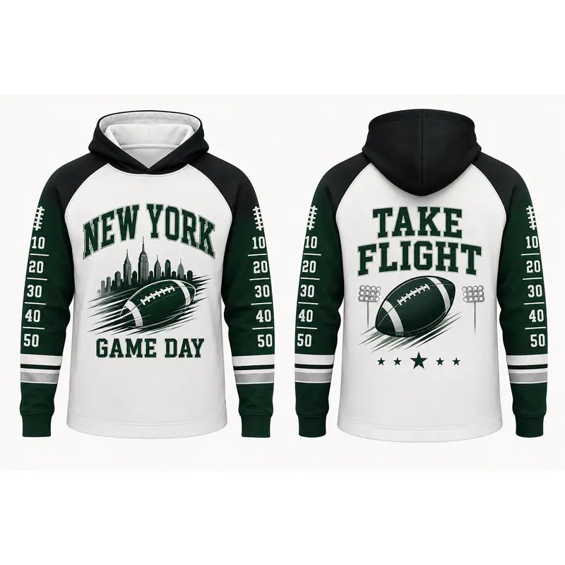 Football Game Day Hoodie Collection – Vintage City & Mascot Graphic Pullover for Football Fans