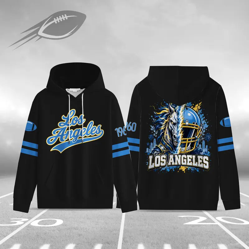 Unisex Football City Hoodie – Vintage Mascot Helmet Graphic Game Day Pullover Sweatshirt