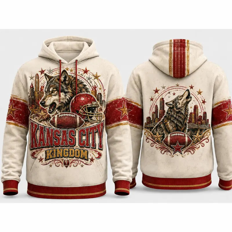 Vintage City Football Hoodie – Retro Game Day All-Over Print Pullover for Football Fans
