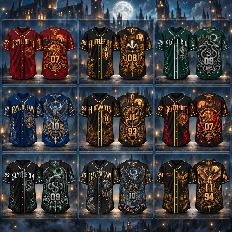 Harry Potter 3D Baseball Jersey – Hogwarts House Collection