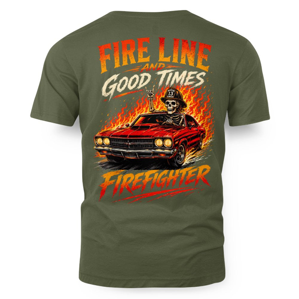 Fire Line Firefighter T-Shirt Hoodie & More