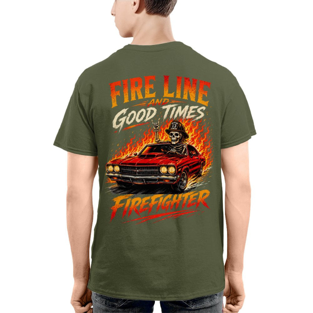 Fire Line Firefighter T-Shirt Hoodie & More