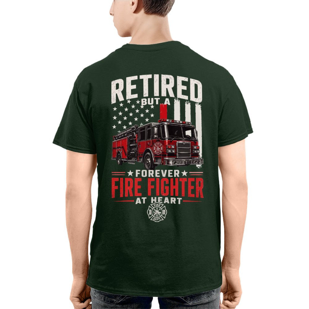 Retired Firefighter At Heart - T-Shirt Hoodie & More