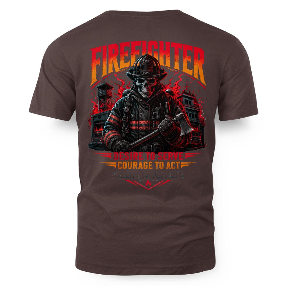 Courage Firefighter Skull Apparel - T-Shirt Hoodie & More