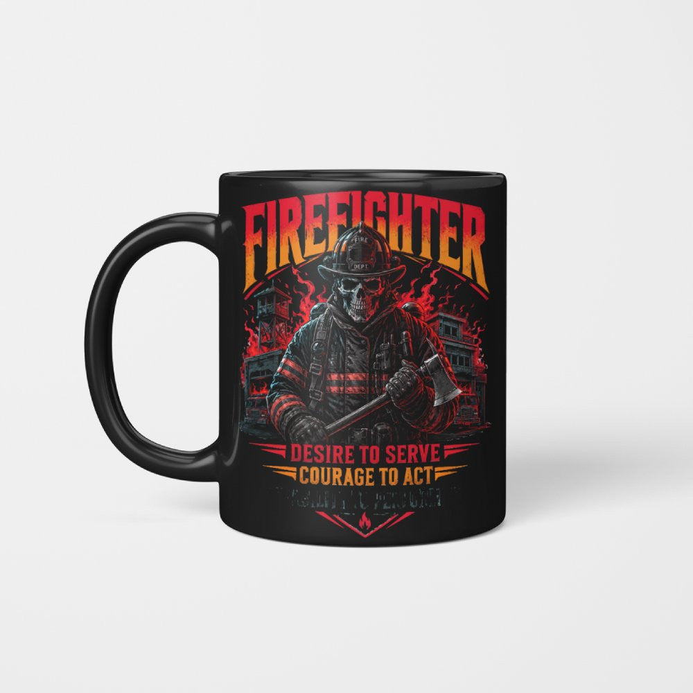 Courage Firefighter Skull Apparel - T-Shirt Hoodie & More