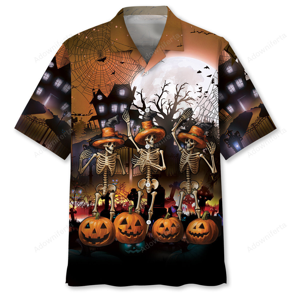 Skeleton Dancing Halloween Hawaiian Shirt