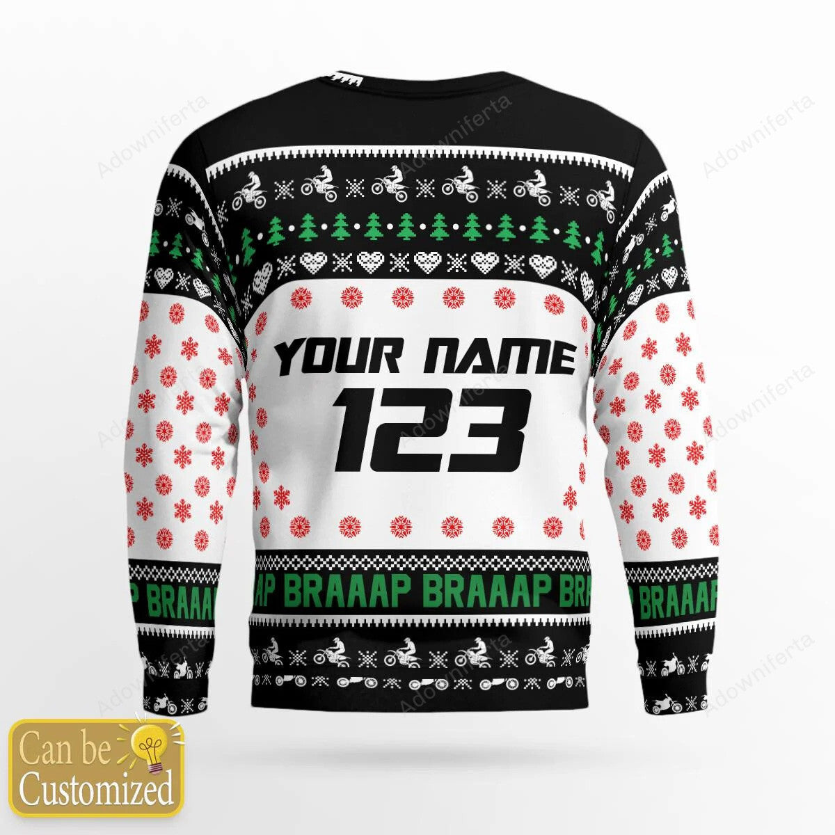 Personalized Dirt Bike Xmas Red AOP Shirt