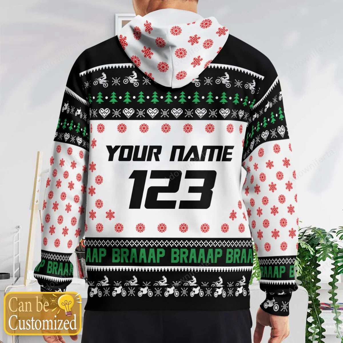 Personalized Dirt Bike Xmas Red AOP Shirt