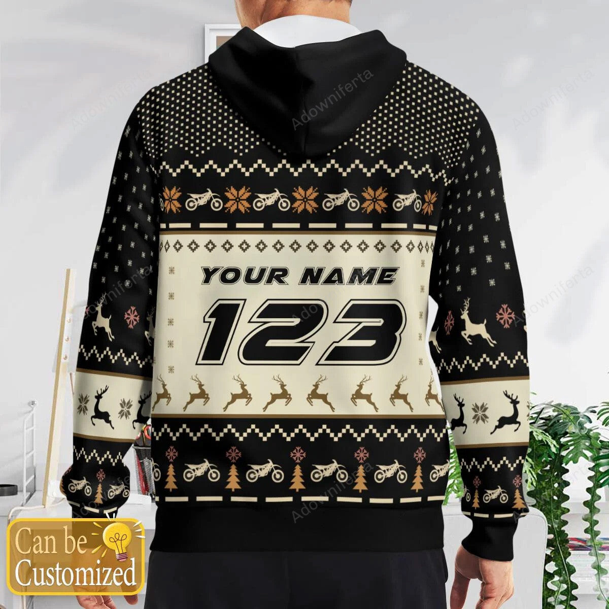 Personalized Dirt Bike Xmas Vintage AOP Shirt