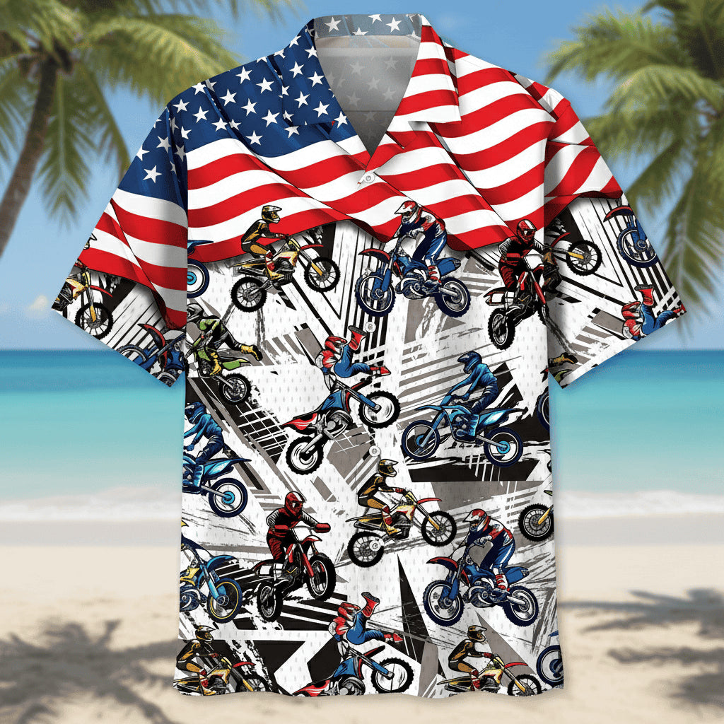 Dirt Bike Racing Hawaiian Shirt