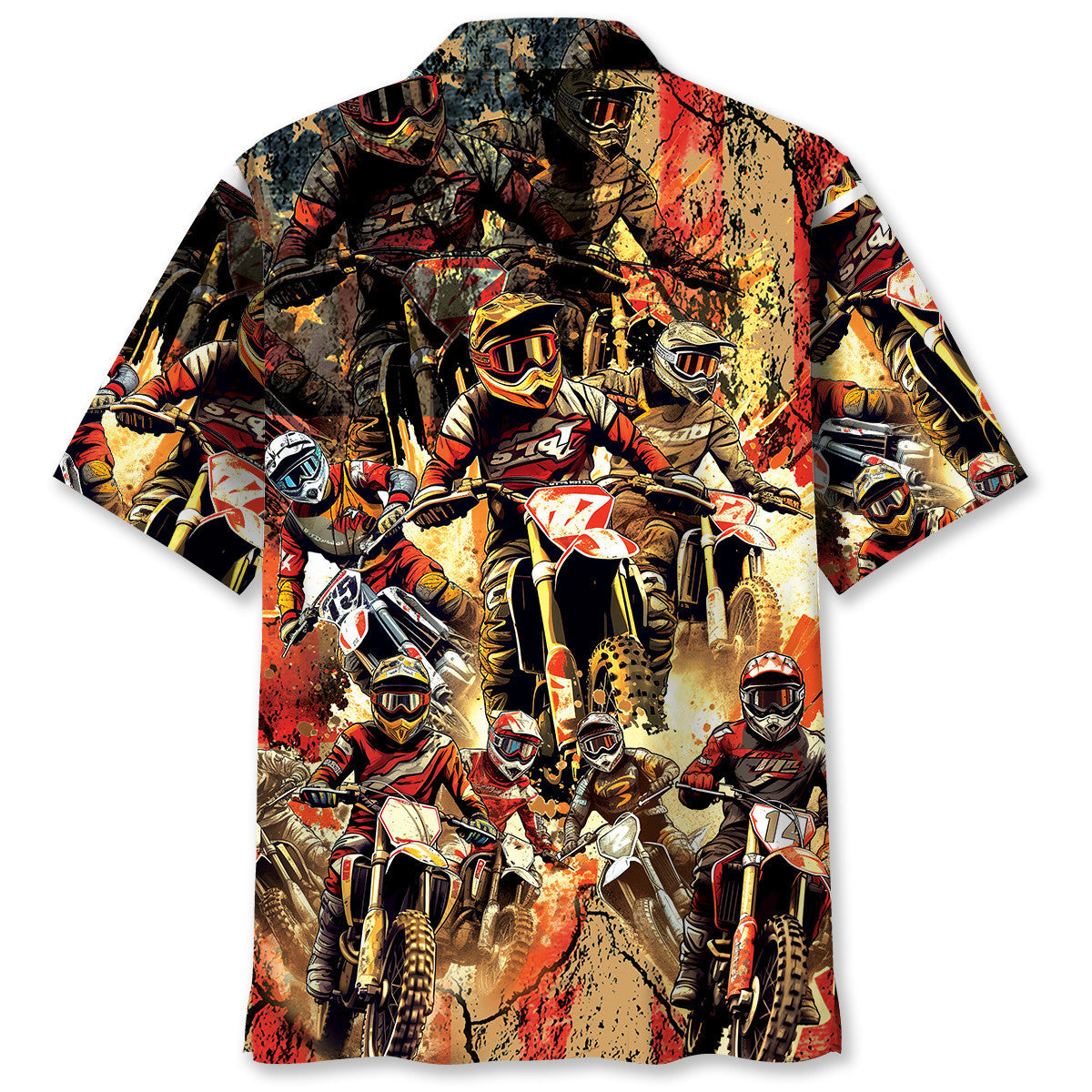 Patriotic Dirt Bike Racing Hawaiian Shirt