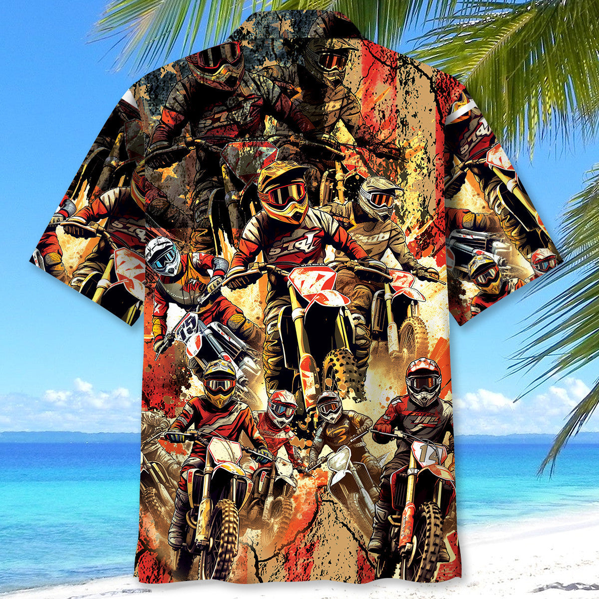 Patriotic Dirt Bike Racing Hawaiian Shirt