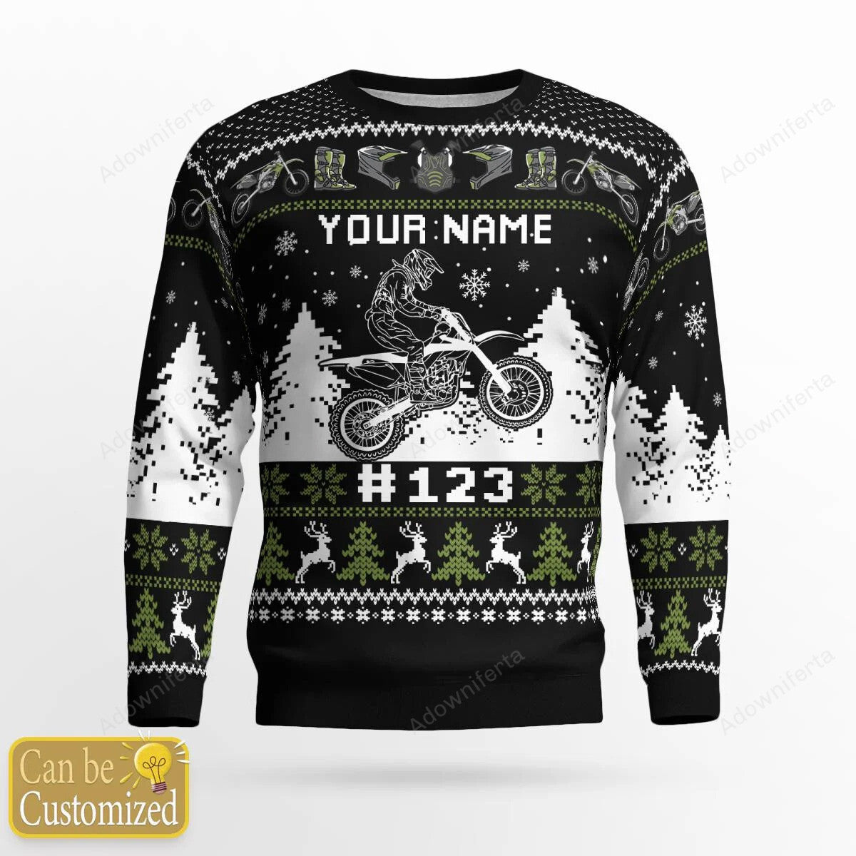 Personalized Dirt Bike Xmas AOP Shirt