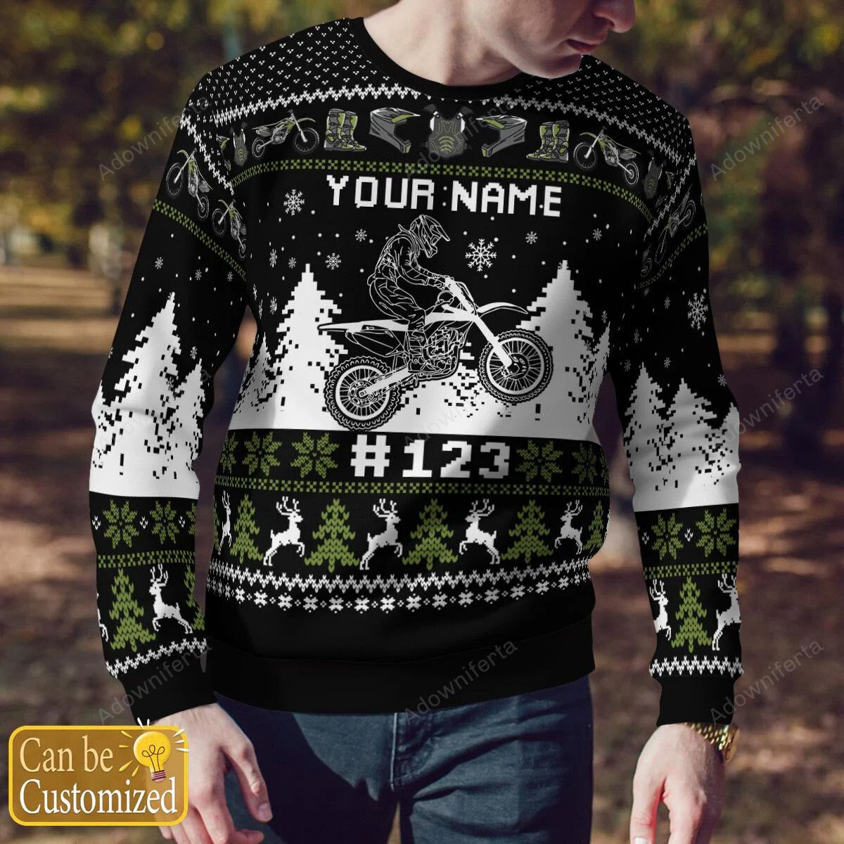 Personalized Dirt Bike Xmas AOP Shirt