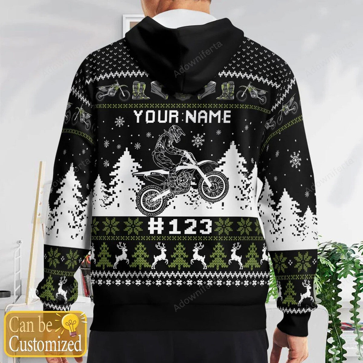 Personalized Dirt Bike Xmas AOP Shirt