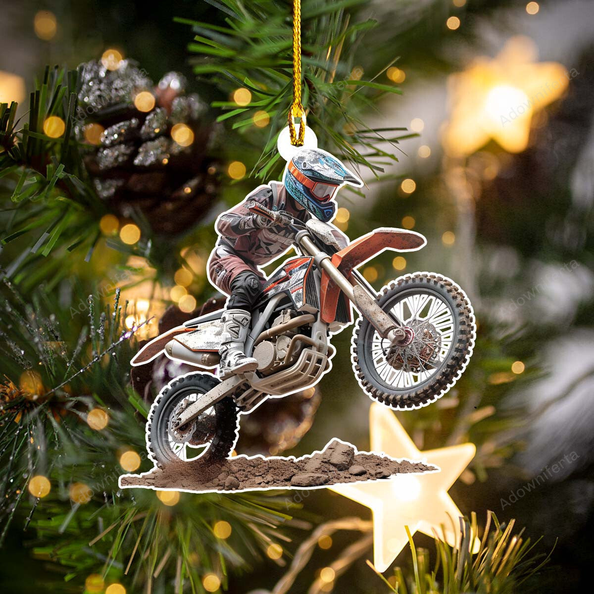 Funny Dirtbike Face Personalized Acrylic Ornament, Custom Photo Ornament