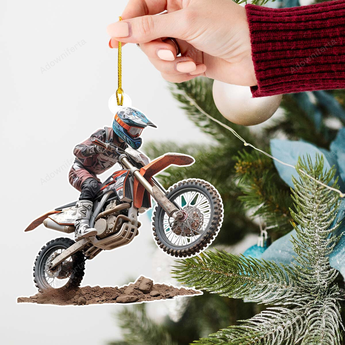 Funny Dirtbike Face Personalized Acrylic Ornament, Custom Photo Ornament