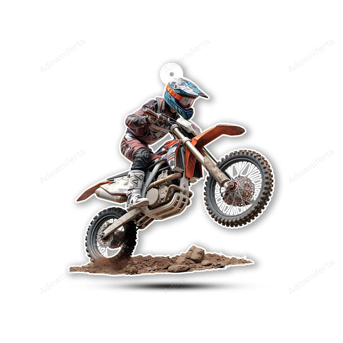 Funny Dirtbike Face Personalized Acrylic Ornament, Custom Photo Ornament