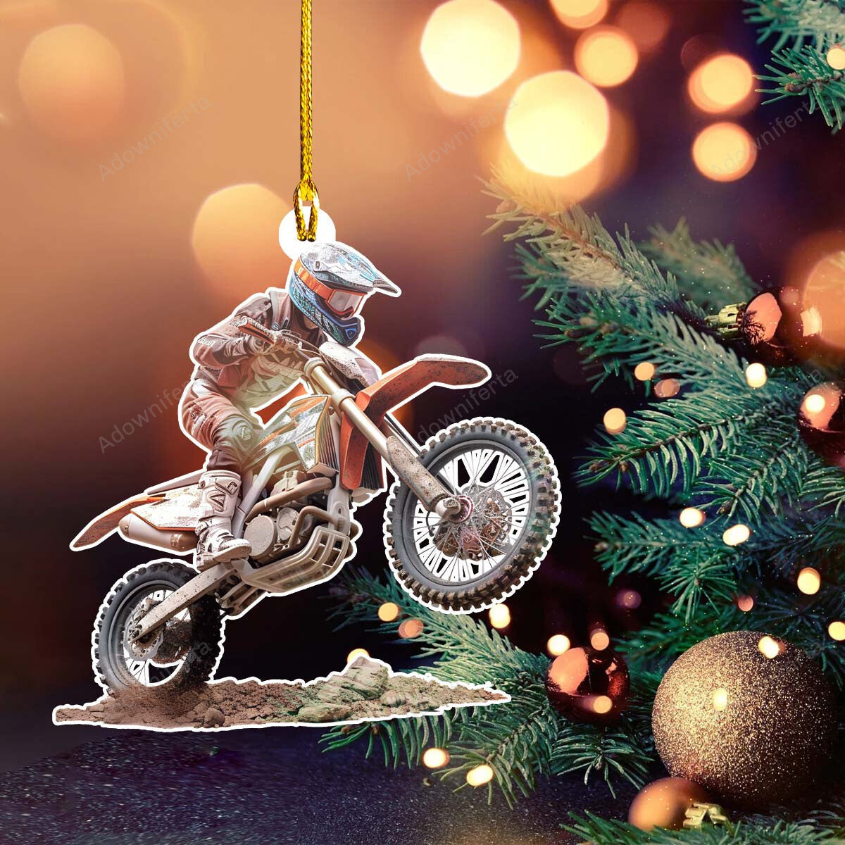 Funny Dirtbike Face Personalized Acrylic Ornament, Custom Photo Ornament