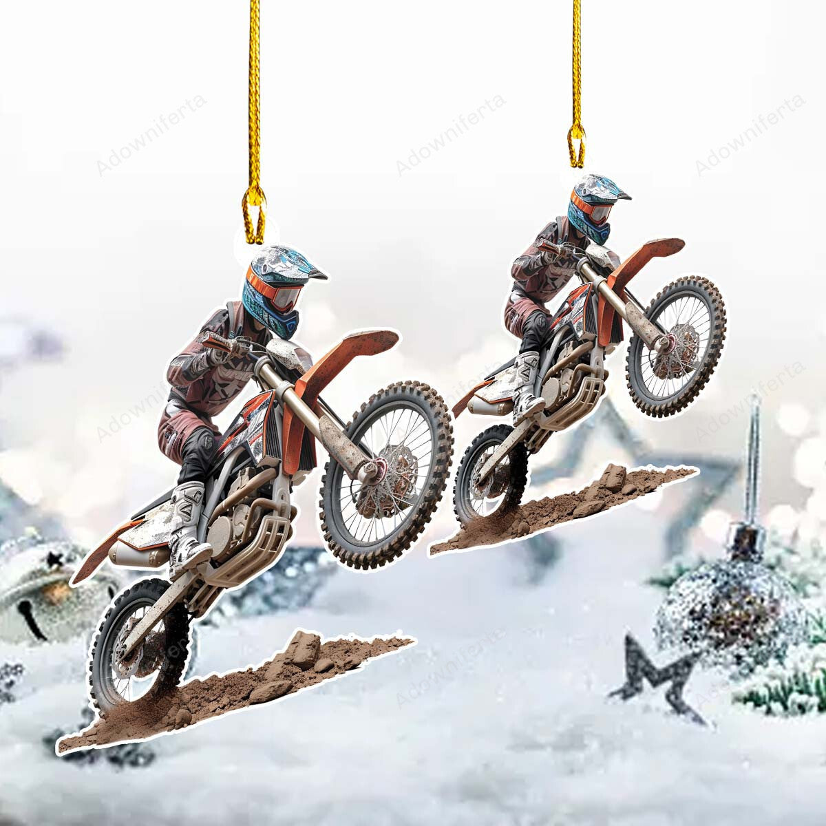 Funny Dirtbike Face Personalized Acrylic Ornament, Custom Photo Ornament