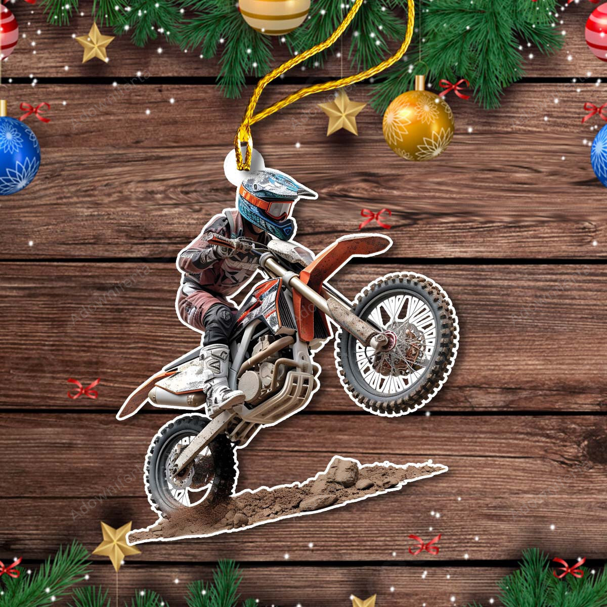 Funny Dirtbike Face Personalized Acrylic Ornament, Custom Photo Ornament