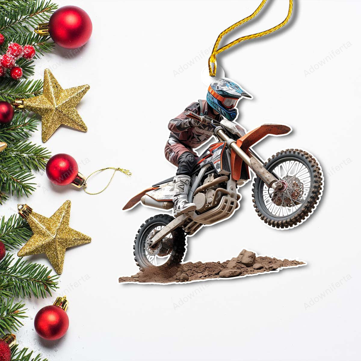 Funny Dirtbike Face Personalized Acrylic Ornament, Custom Photo Ornament